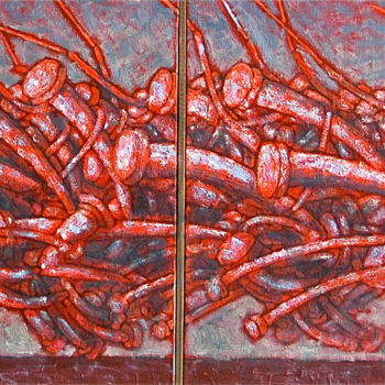 Malerei mit dem Titel "абстракция / Abstra…" von Dmitriy Trubin, Original-Kunstwerk