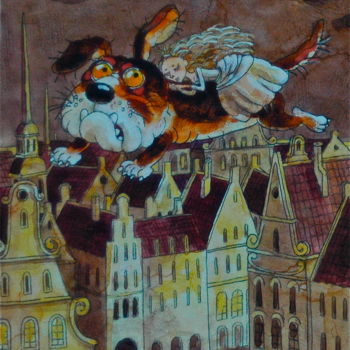 Pintura titulada "ognivo.Andersen / о…" por Dmitriy Trubin, Obra de arte original, Acuarela