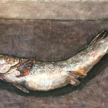 Peinture intitulée "fish / Fisch / рыбы…" par Dmitriy Trubin, Œuvre d'art originale