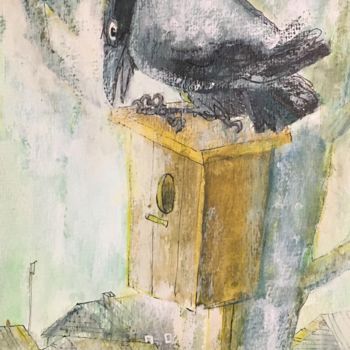 Pintura intitulada "oiseau / птица / Vo…" por Dmitriy Trubin, Obras de arte originais, Pastel