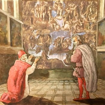 Peinture intitulée "Michelangelo-the ar…" par Dmitriy Trubin, Œuvre d'art originale