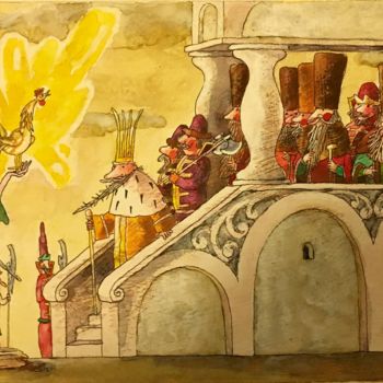 Pintura intitulada "Le conte de fée sur…" por Dmitriy Trubin, Obras de arte originais