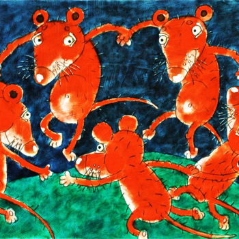 Pintura intitulada "souris / mouse / Ma…" por Dmitriy Trubin, Obras de arte originais