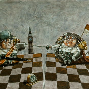 Peinture intitulée "Alice au pays des m…" par Dmitriy Trubin, Œuvre d'art originale