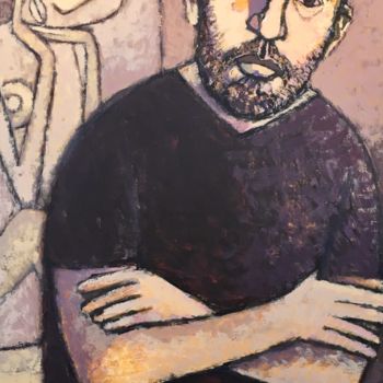 Schilderij getiteld "Self Portrait | Sel…" door Dmitriy Trubin, Origineel Kunstwerk