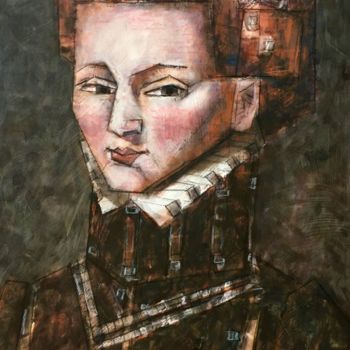 Ζωγραφική με τίτλο "Мария Стюарт | Mari…" από Dmitriy Trubin, Αυθεντικά έργα τέχνης, Ακουαρέλα
