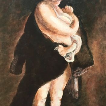Pintura titulada "шубка | Coat | escu…" por Dmitriy Trubin, Obra de arte original
