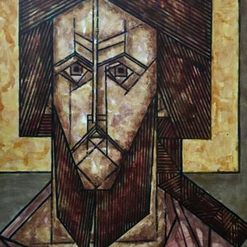 Peinture intitulée "Jésus-Christ / Иису…" par Dmitriy Trubin, Œuvre d'art originale, Huile