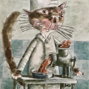 "Katze / chat / cat…" başlıklı Tablo Dmitriy Trubin tarafından, Orijinal sanat