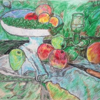Drawing titled "Paul Cézanne. Le co…" by Vladimir Vetrov, Original Artwork, Pastel