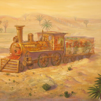 Painting titled "Matin dans le désert" by Dmitro Danilov, Original Artwork, Oil