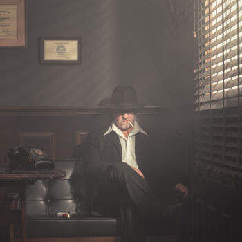 Photographie intitulée "The Smoker." par Dmitry Ersler, Œuvre d'art originale, Photographie numérique