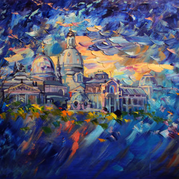 Peinture intitulée "WINDY EVENING" par Dmitry King, Œuvre d'art originale, Huile