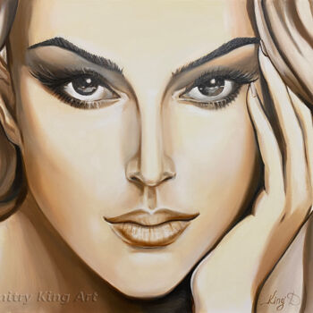 Painting titled "The Sparkle of Her…" by Dmitry King, Original Artwork, Oil Mounted on Wood Stretcher frame