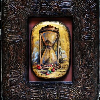 Painting titled "Time of life" by Dmitry King, Original Artwork, Acrylic Mounted on Wood Panel