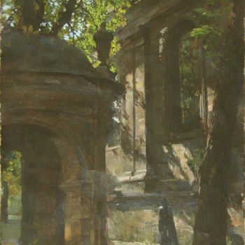 Painting titled "Monastery" by Dmitry Nayda, Original Artwork, Oil