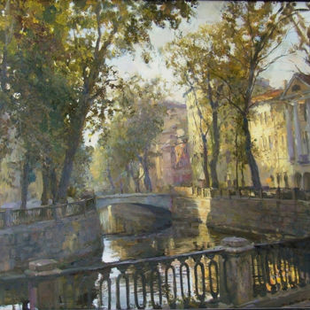 Painting titled "Griboedov Kanal" by Dmitry Nayda, Original Artwork, Oil