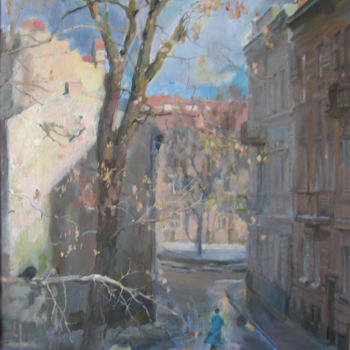 Painting titled "Street Tichaya" by Dmitry Nayda, Original Artwork, Oil
