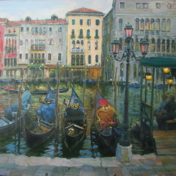 Pintura titulada "Grand Kanal" por Dmitry Nayda, Obra de arte original, Oleo