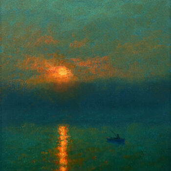Pintura titulada "Sunset 7" por Dmitry Oleyn, Obra de arte original, Oleo Montado en Bastidor de camilla de madera