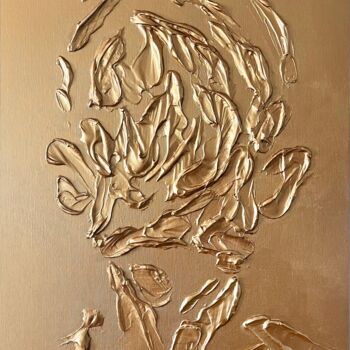 Malerei mit dem Titel "Gold portrait" von Dmitry Savchenko, Original-Kunstwerk, Acryl