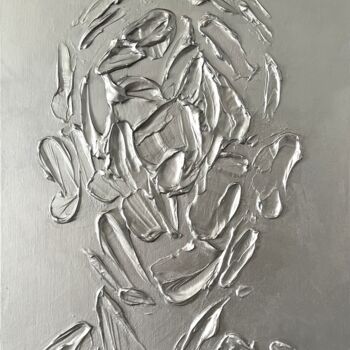 Malerei mit dem Titel "Silver portrait" von Dmitry Savchenko, Original-Kunstwerk, Acryl