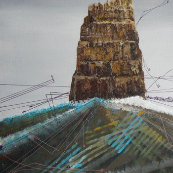 Картина под названием "Скала rock" - Dmitry Sky, Подлинное произведение искусства, Акрил