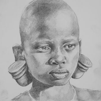Рисунок под названием "Africa" - Митяй, Подлинное произведение искусства, Карандаш