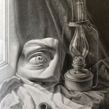 Dessin intitulée "Still life with Eye…" par Dmitry Klyucharev, Œuvre d'art originale, Crayon