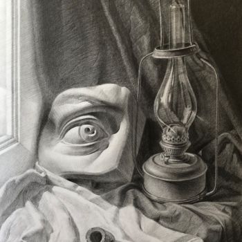 Рисунок под названием "Still life with Eye…" - Dmitry Klyucharev, Подлинное произведение искусства, Карандаш