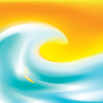 Digitale Kunst mit dem Titel "Surfer" von Dmitry Nesterov, Original-Kunstwerk, Digitale Malerei