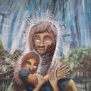 Pittura intitolato "Gesù e il nuovo Mes…" da Dml, Opera d'arte originale, Olio