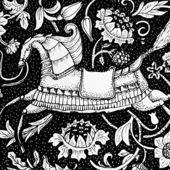 Рисунок под названием "Horse" - Dmitri Werdis, Подлинное произведение искусства, Чернила