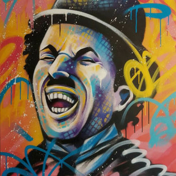 Schilderij getiteld "Charlot" door Dn, Origineel Kunstwerk, Graffiti