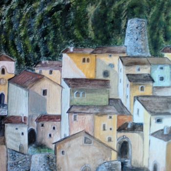 Painting titled "torre antica" by Domino', Original Artwork