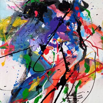 Картина под названием "Swing!" - Doam, Подлинное произведение искусства, Акрил Установлен на Деревянная рама для носилок