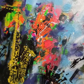 Painting titled "Tenor madness" by Doam, Original Artwork, Acrylic Mounted on Wood Stretcher frame