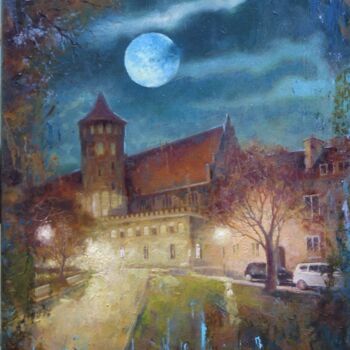 「Свет луны」というタイトルの絵画 Анна Добродийによって, オリジナルのアートワーク, オイル ウッドストレッチャーフレームにマウント