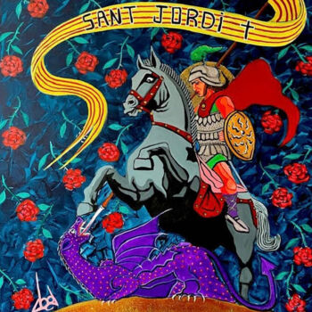 Ζωγραφική με τίτλο "N38-Sant Jordi" από Dod, Αυθεντικά έργα τέχνης, Ακρυλικό