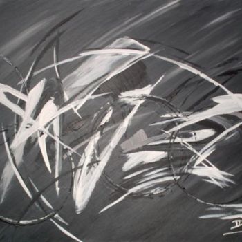 Schilderij getiteld "Sensation en noir e…" door Sebastien Doello, Origineel Kunstwerk