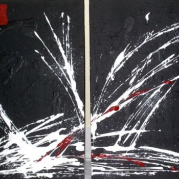 Painting titled "White and Black N°2…" by Sebastien Doello, Original Artwork