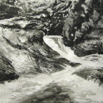Zeichnungen mit dem Titel "Rushing River 1" von Father Douglas, Original-Kunstwerk
