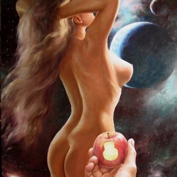 Картина под названием "Искушение Адама" - Михаил Щрилёв, Подлинное произведение искусства, Масло