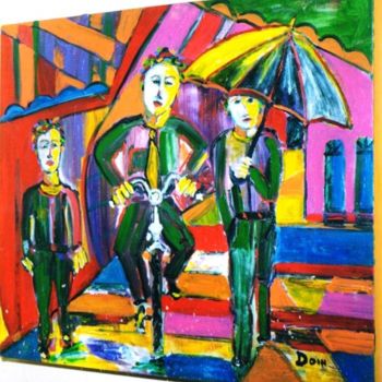 Pintura intitulada "dias de chuva" por Doin, Obras de arte originais, Óleo