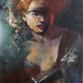 Schilderij getiteld "Baccante" door Doina Botez, Origineel Kunstwerk, Olie