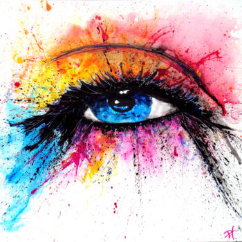 Peinture intitulée "the eye" par Dol, Œuvre d'art originale, Acrylique