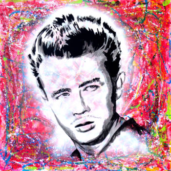 Painting titled "James Dean" by Dol, Original Artwork, Acrylic