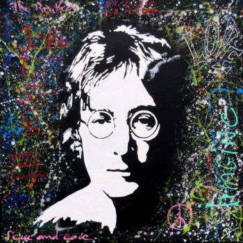 Peinture intitulée "John Lennon" par Dol, Œuvre d'art originale, Acrylique