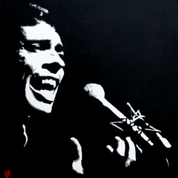 Painting titled "Jacques Brel" by Dol, Original Artwork, Acrylic