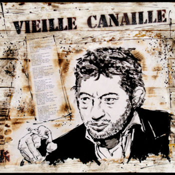 Pintura intitulada "Serge Gainsbourg -…" por Dol, Obras de arte originais, Acrílico